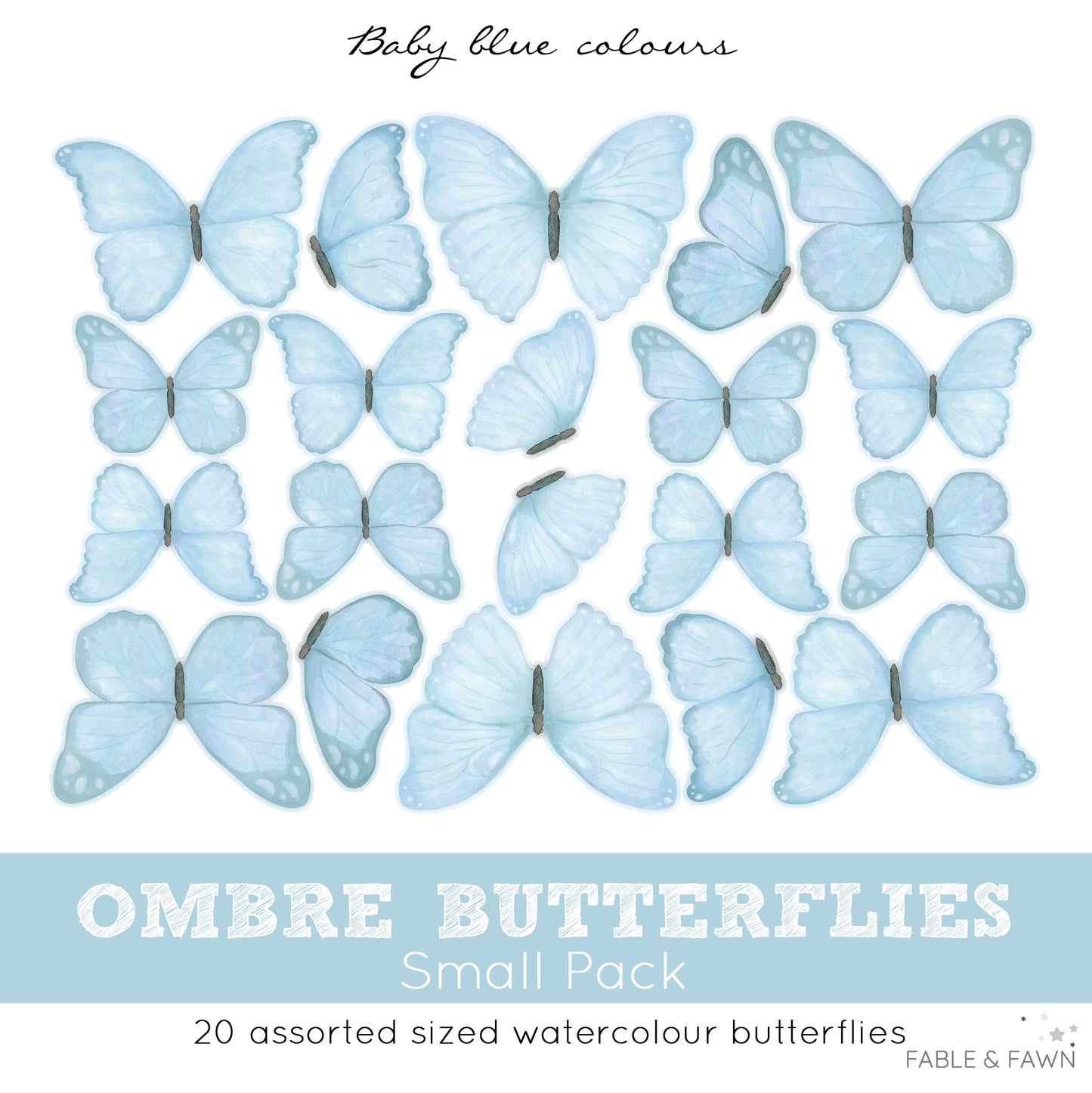 Butterfly Wall Decals (Light Blue)