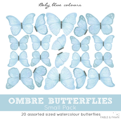 Butterfly Wall Decals (Light Blue)