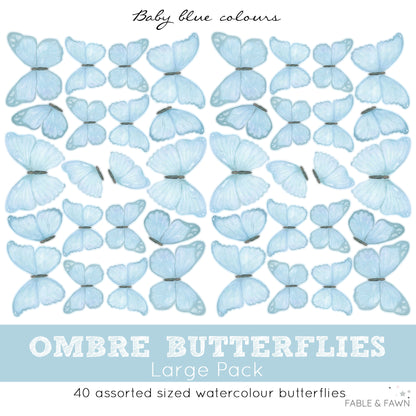 Butterfly Wall Decals (Light Blue)