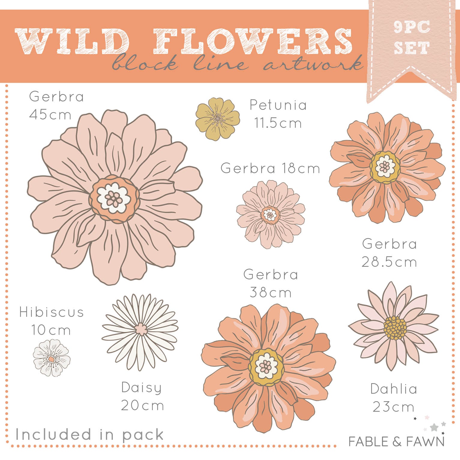 Wild Flowers Wall Decals