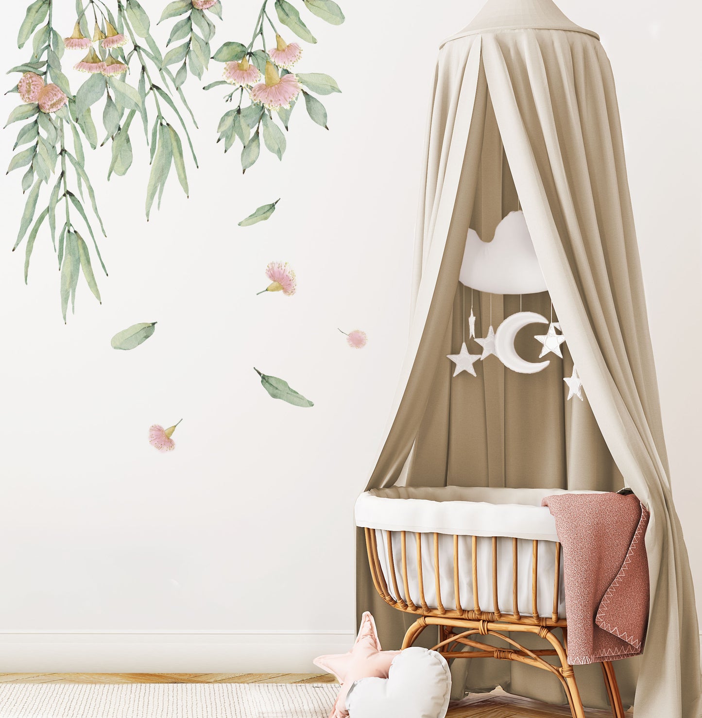 Flowering Gum Tree Wall Decal (Pink) Eco-Friendly Nursery Decor