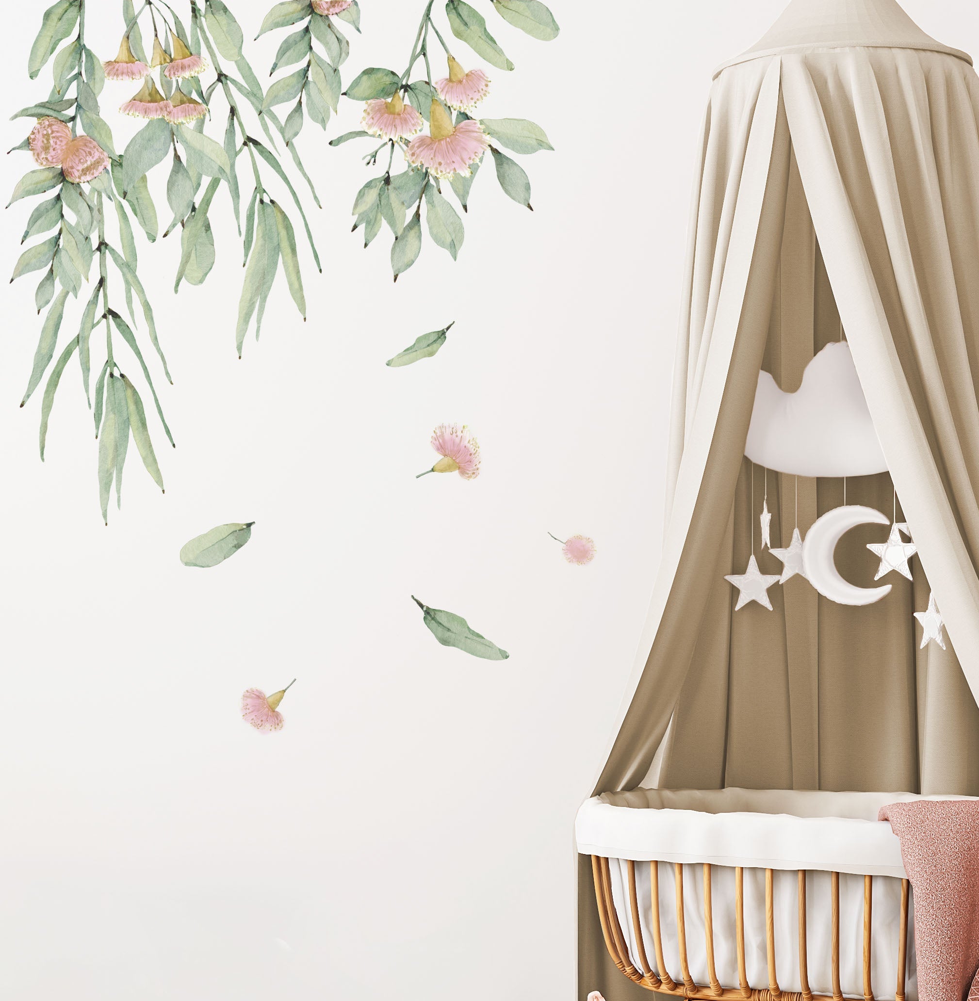Flowering Gum Tree Wall Decal Set (Pink) - Wall Decals Australia - Fable and Fawn