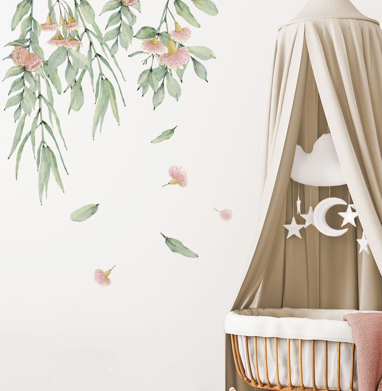 Flowering Gum Tree Wall Decal Set (Pink) - Wall Decals Australia - Fable and Fawn
