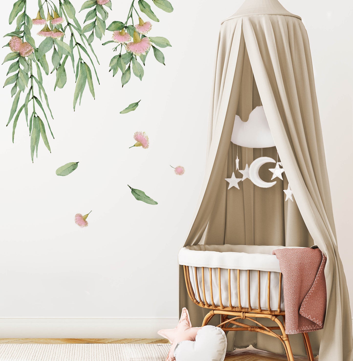 Flowering Gum Tree Wall Decal Set (Pink)