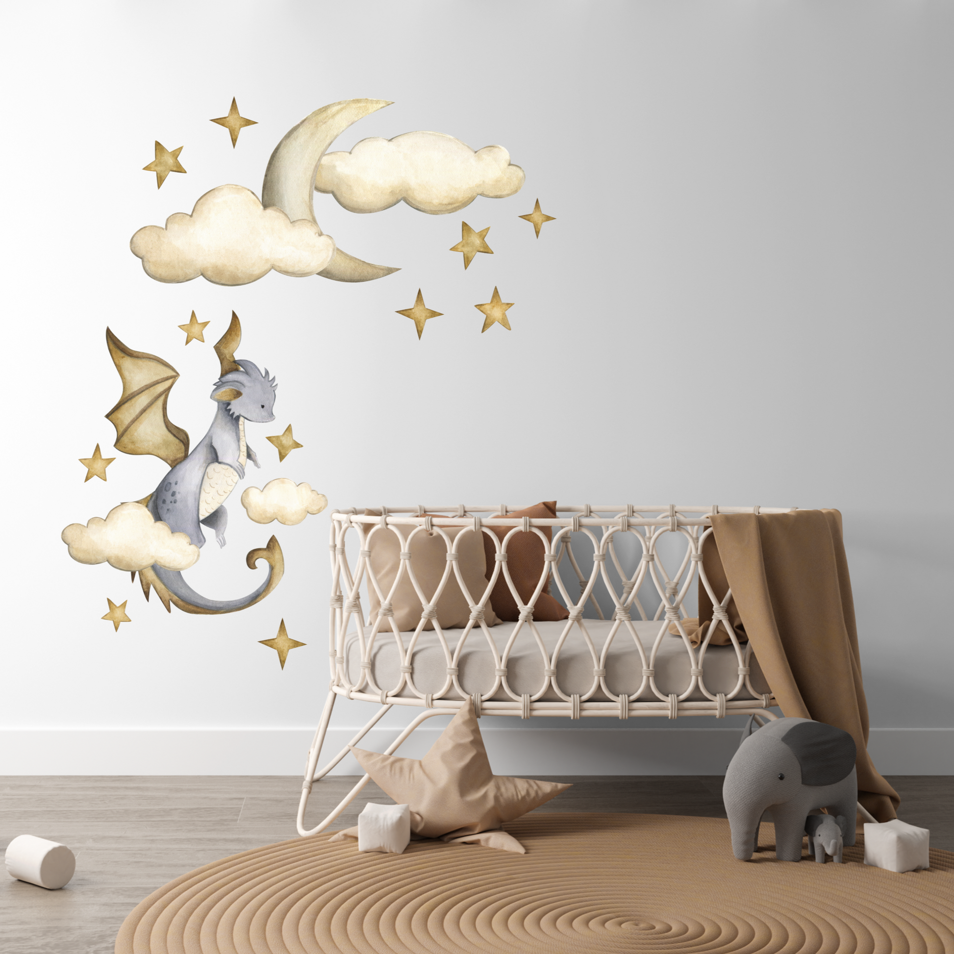Baby Dragon Nursery Wall Sticker - Wall Decals Australia - Fable and Fawn 