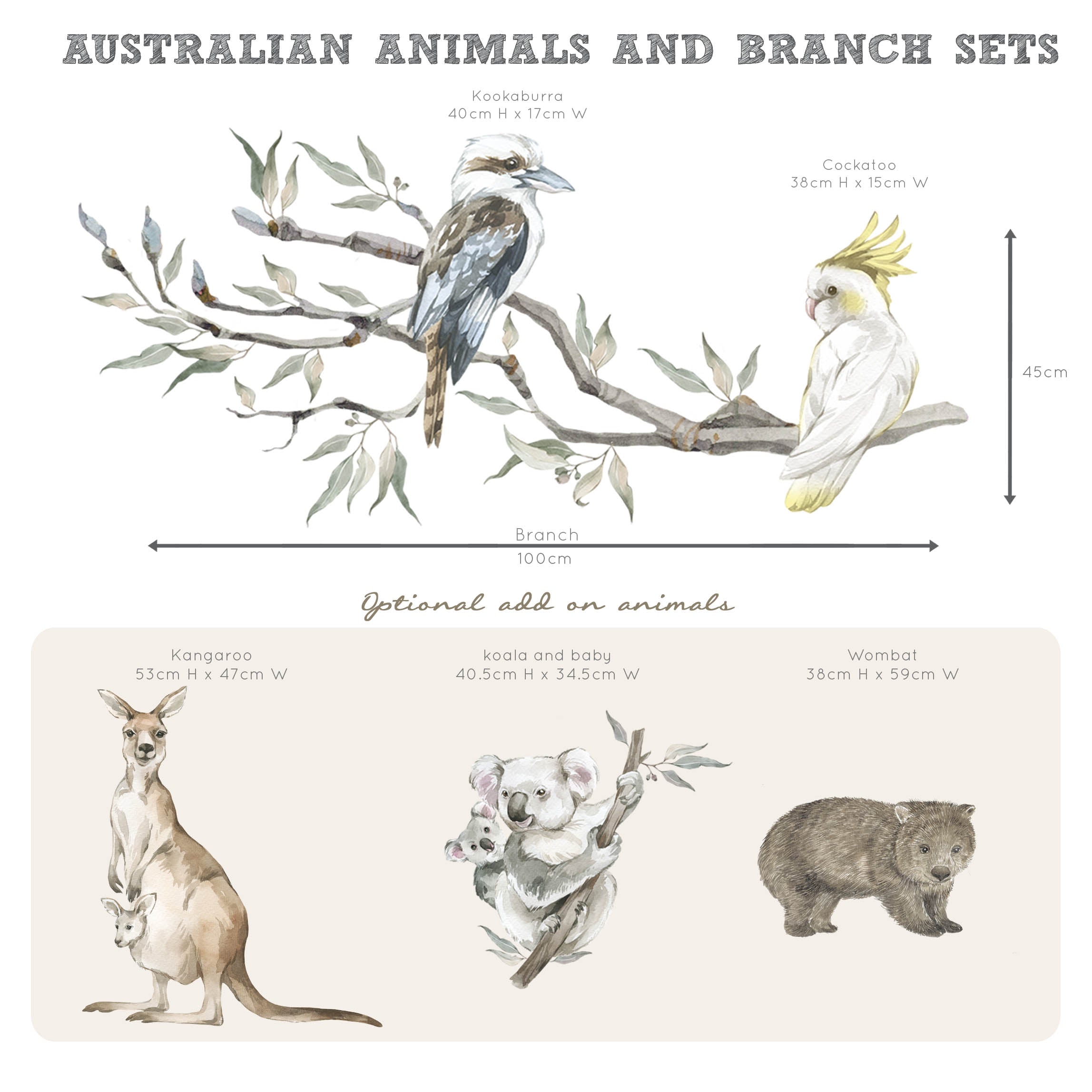 Gum Tree Branch + Animals