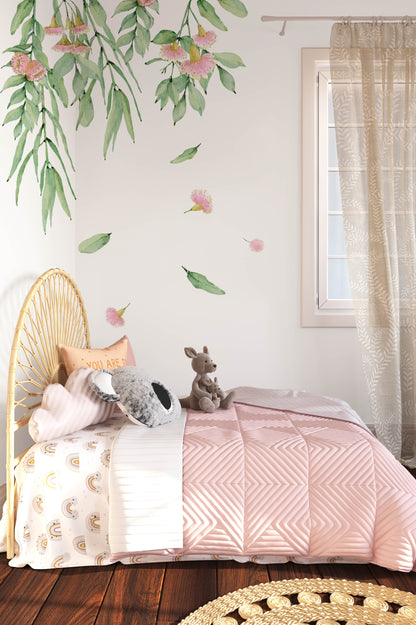 Flowering Gum Tree Wall Decal Set (Pink)