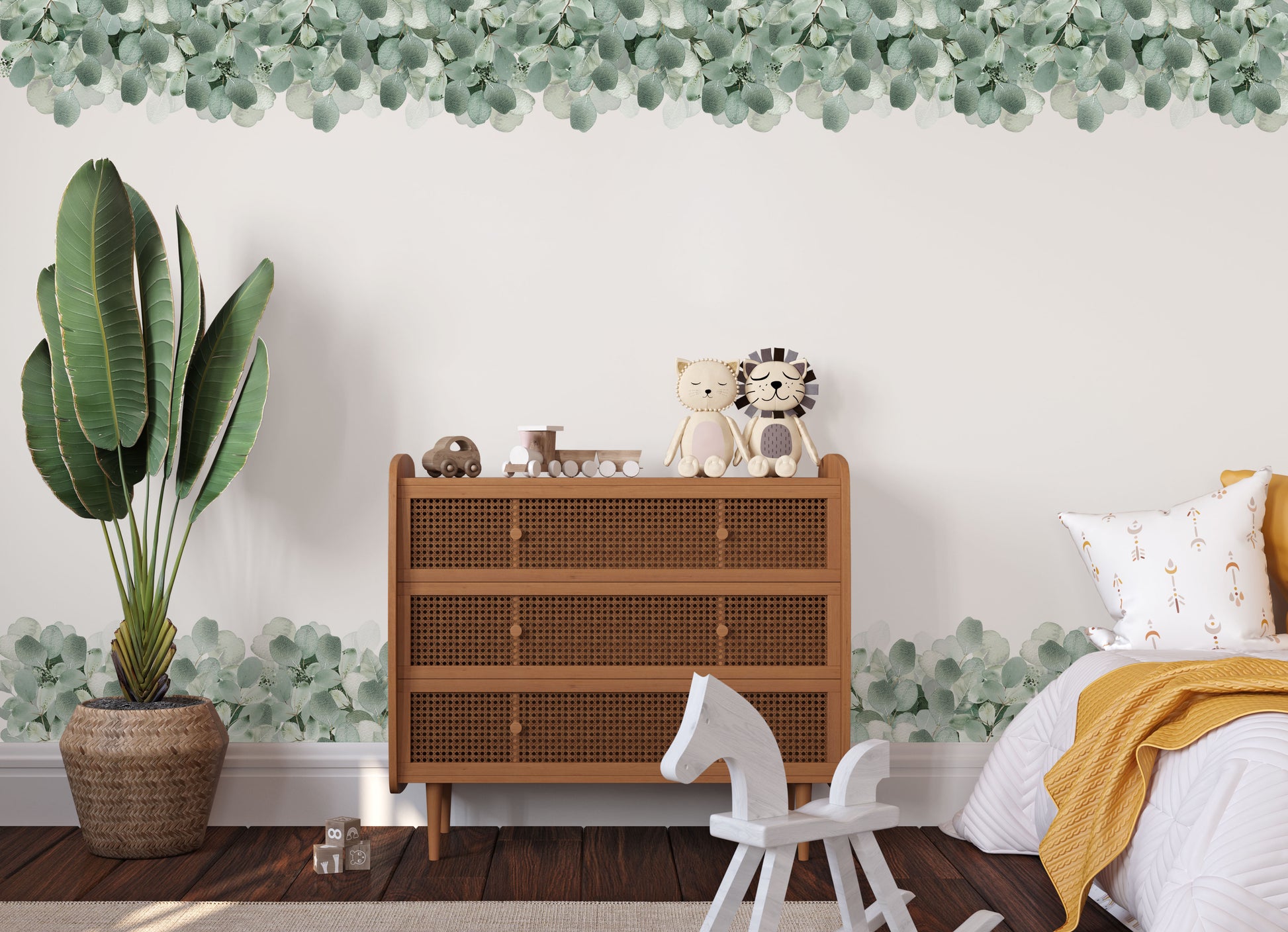 Tropical Leaf Wall Decal Border - Wall Decals - Fable and Fawn 