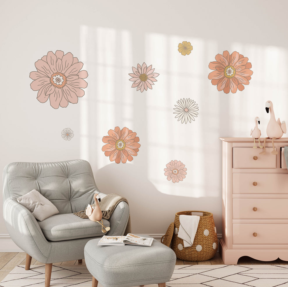 Wild Flowers Wall Decals | Removable Boho Nursery Stickers – Fable and Fawn