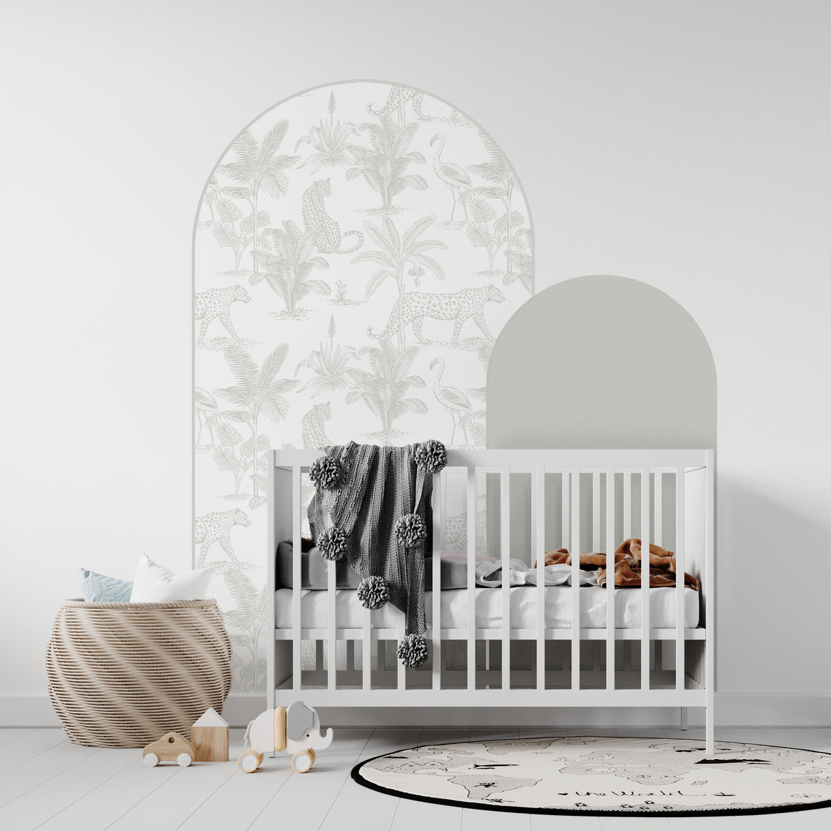 Arch Wall Decal - Leopard Safari (Sage) - Wall Decals Australia - Fable and Fawn