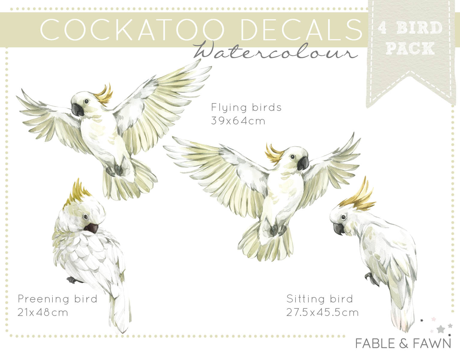 Cockatoo Bird Wall Decals