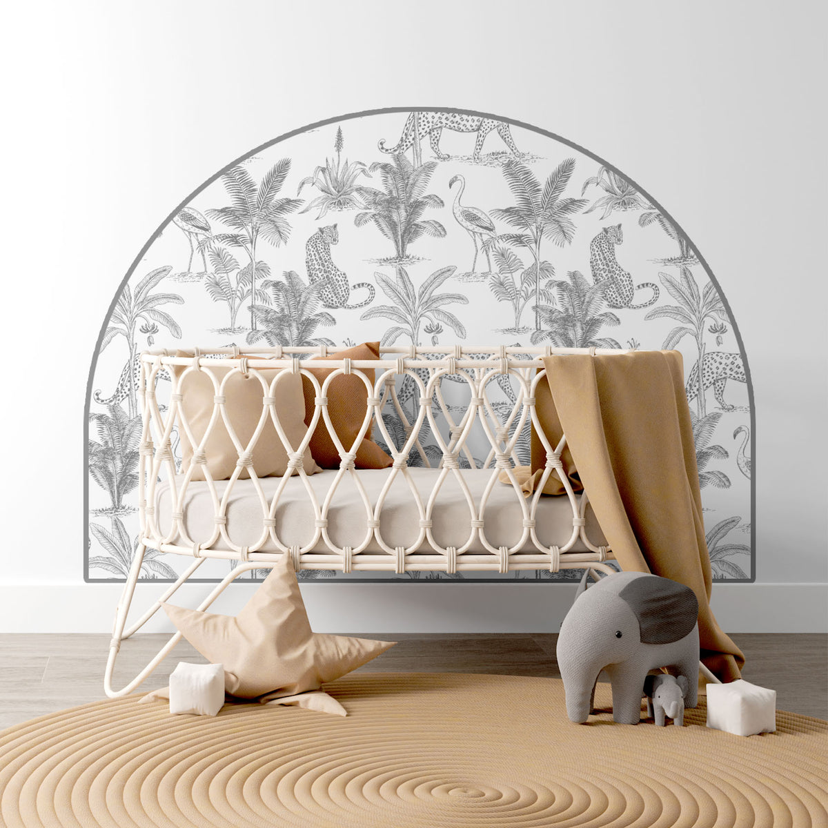 Bedhead Wall Decal - Leopard Safari (Charcoal)