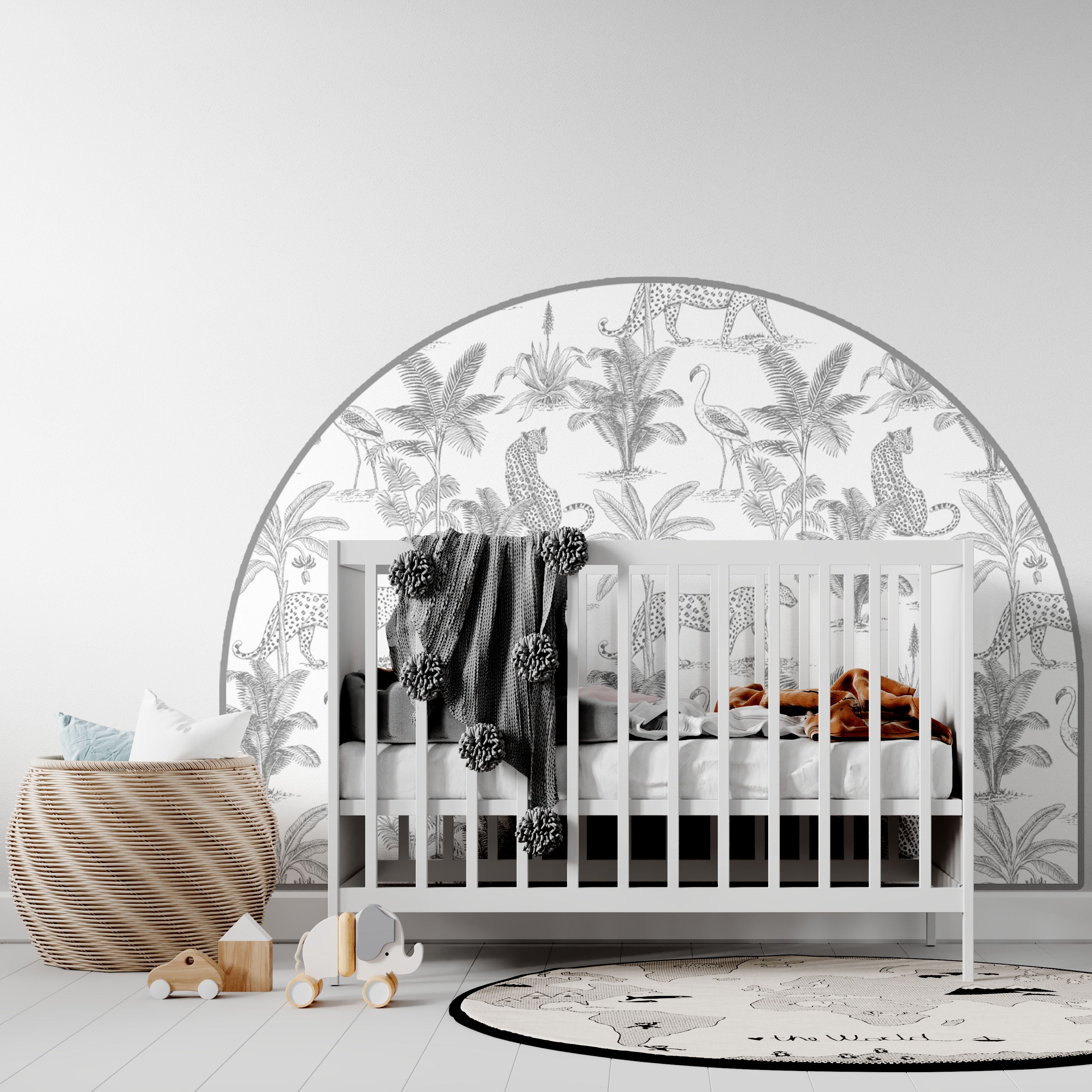 Bedhead Wall Decal - Leopard Safari (Charcoal)