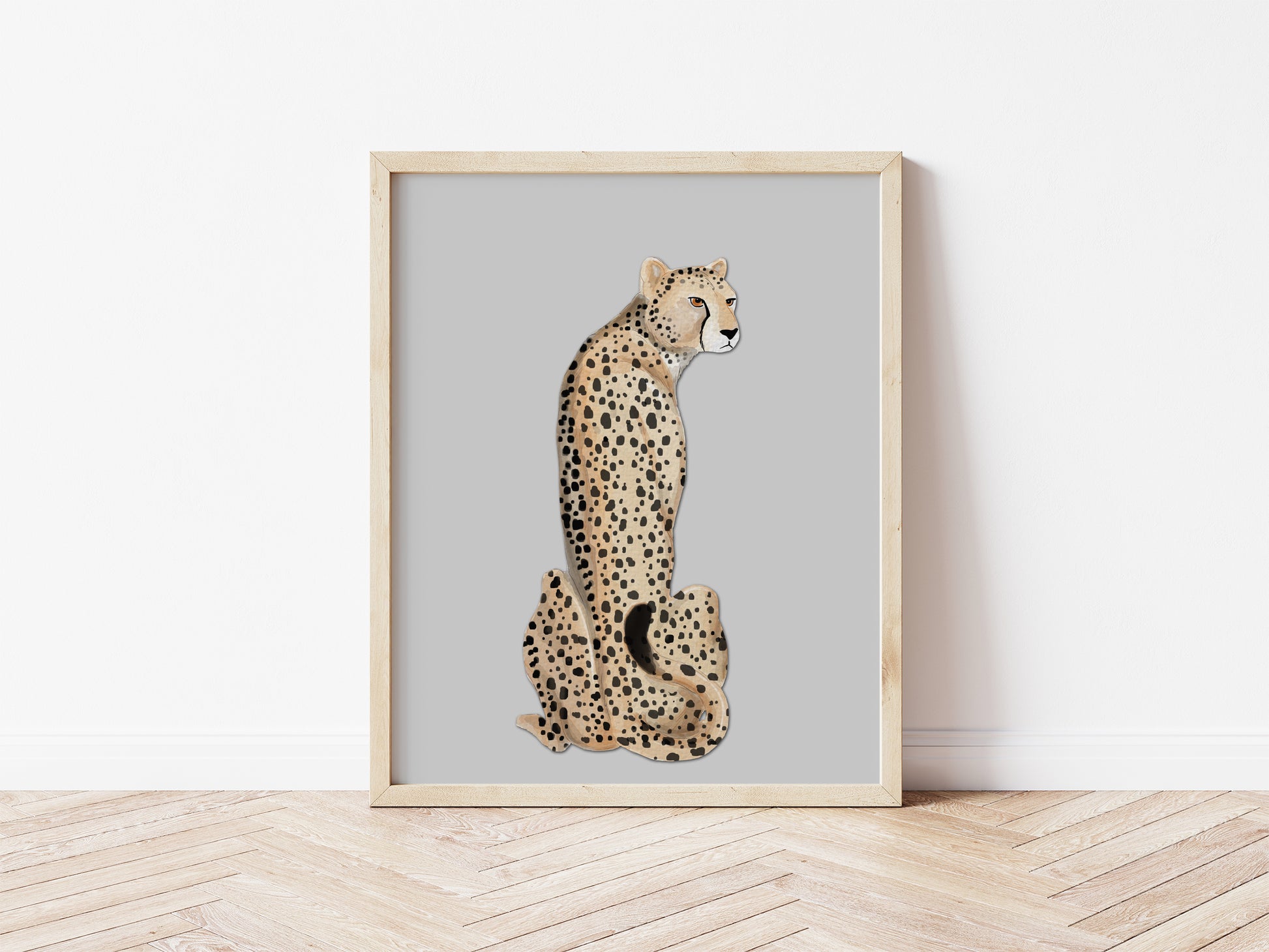 Cheetah Print (Grey) - Kids Wall Art - Fable and Fawn 