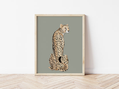 Cheetah Print (Khaki) - Kids Wall Art - Fable and Fawn 