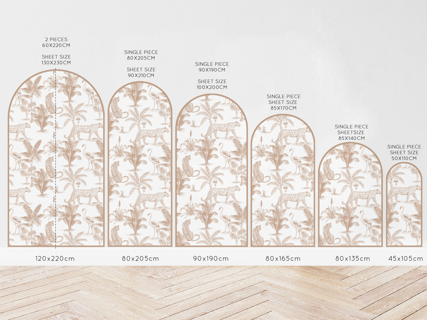 Arch Wall Decal - Leopard Safari (Clay) - Wall Decals Australia - Fable and Fawn