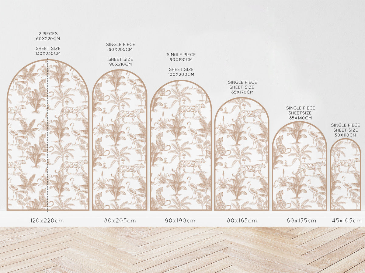 Arch Wall Decal - Leopard Safari (Clay) - Wall Decals Australia - Fable and Fawn