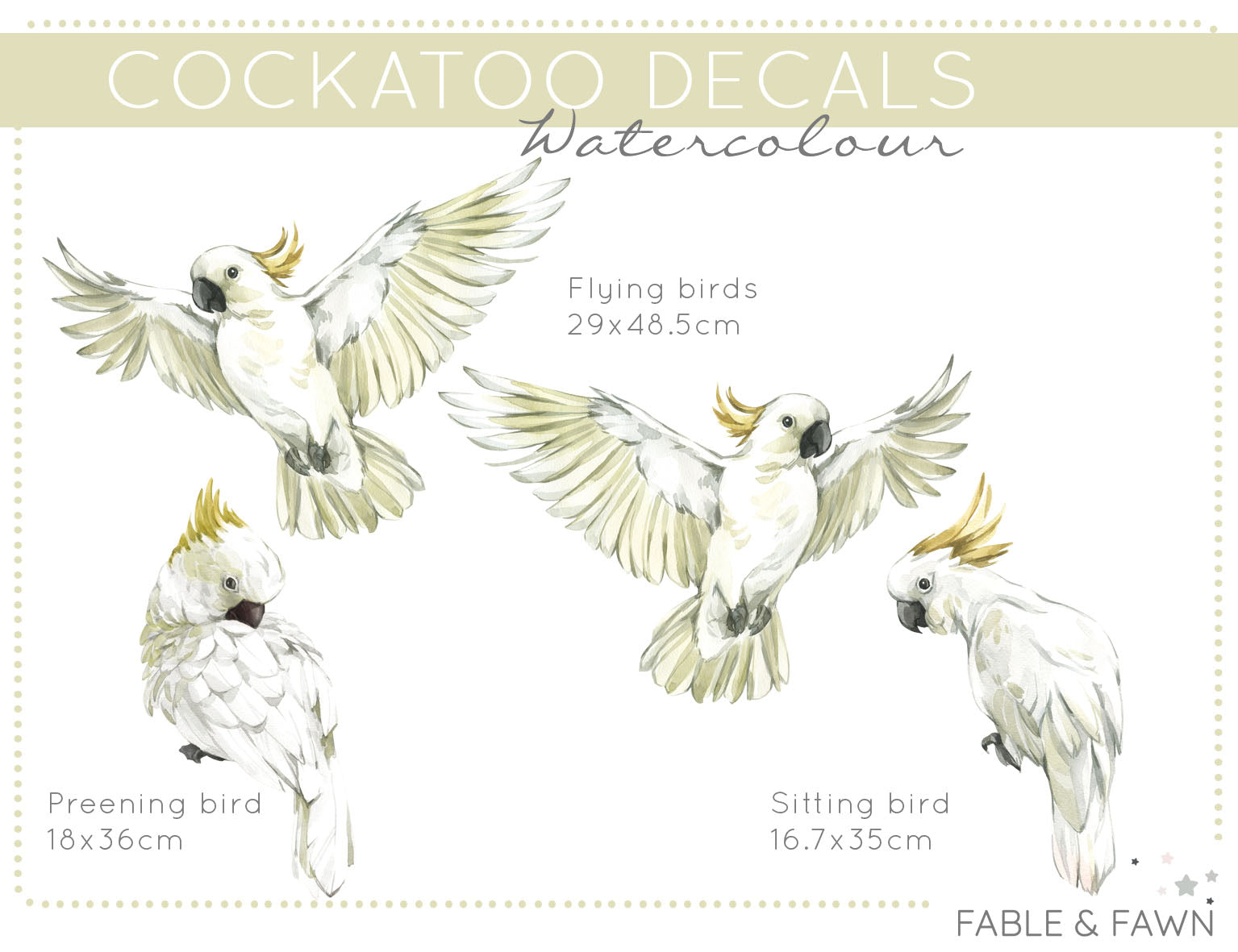 Gum Tree Wall Decal Set - Wall Decals Australia - Cockatoos - Fable and Fawn