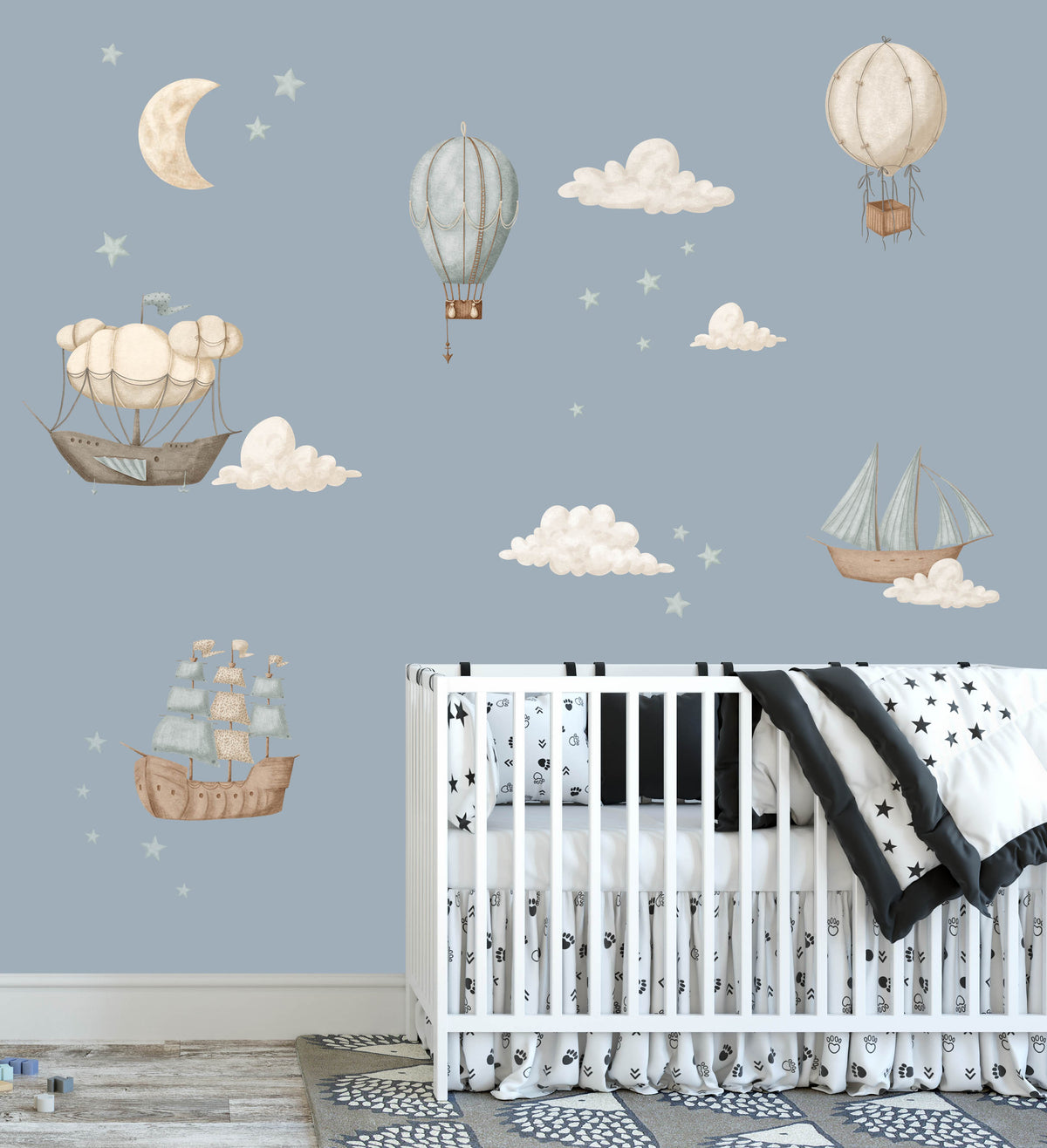 Vintage Set - Hot Air Balloon Decals - Wall Decals Australia - Fable and Fawn