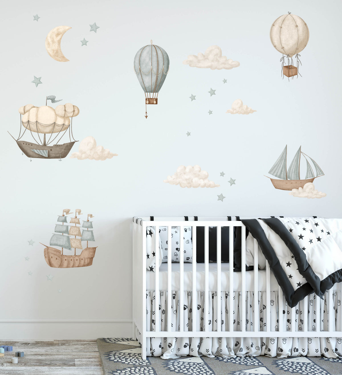 Vintage Set - Hot Air Balloon Decals - Wall Decals Australia - Fable and Fawn