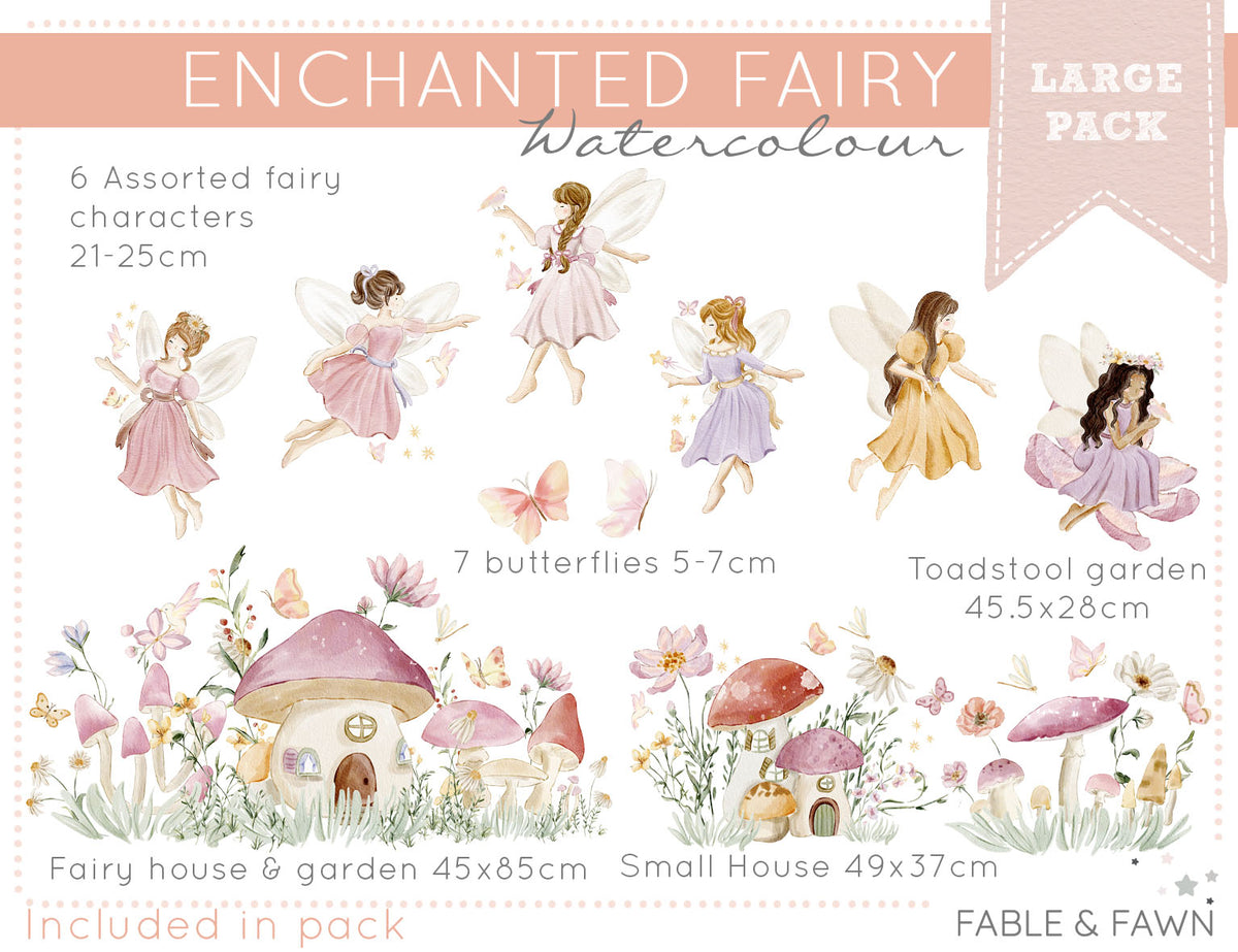 Enchanted Fairy Wall Stickers Garden (Medium) – Fable and Fawn