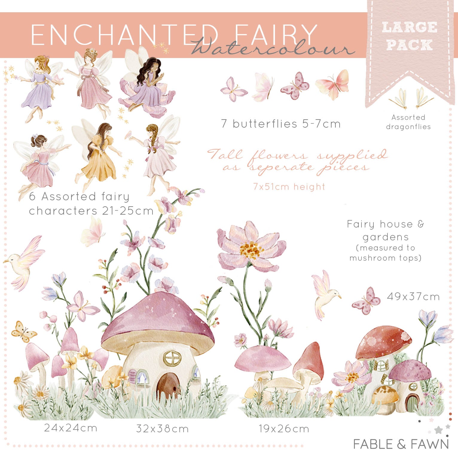 Enchanted Fairy Wall Stickers (Large Set)