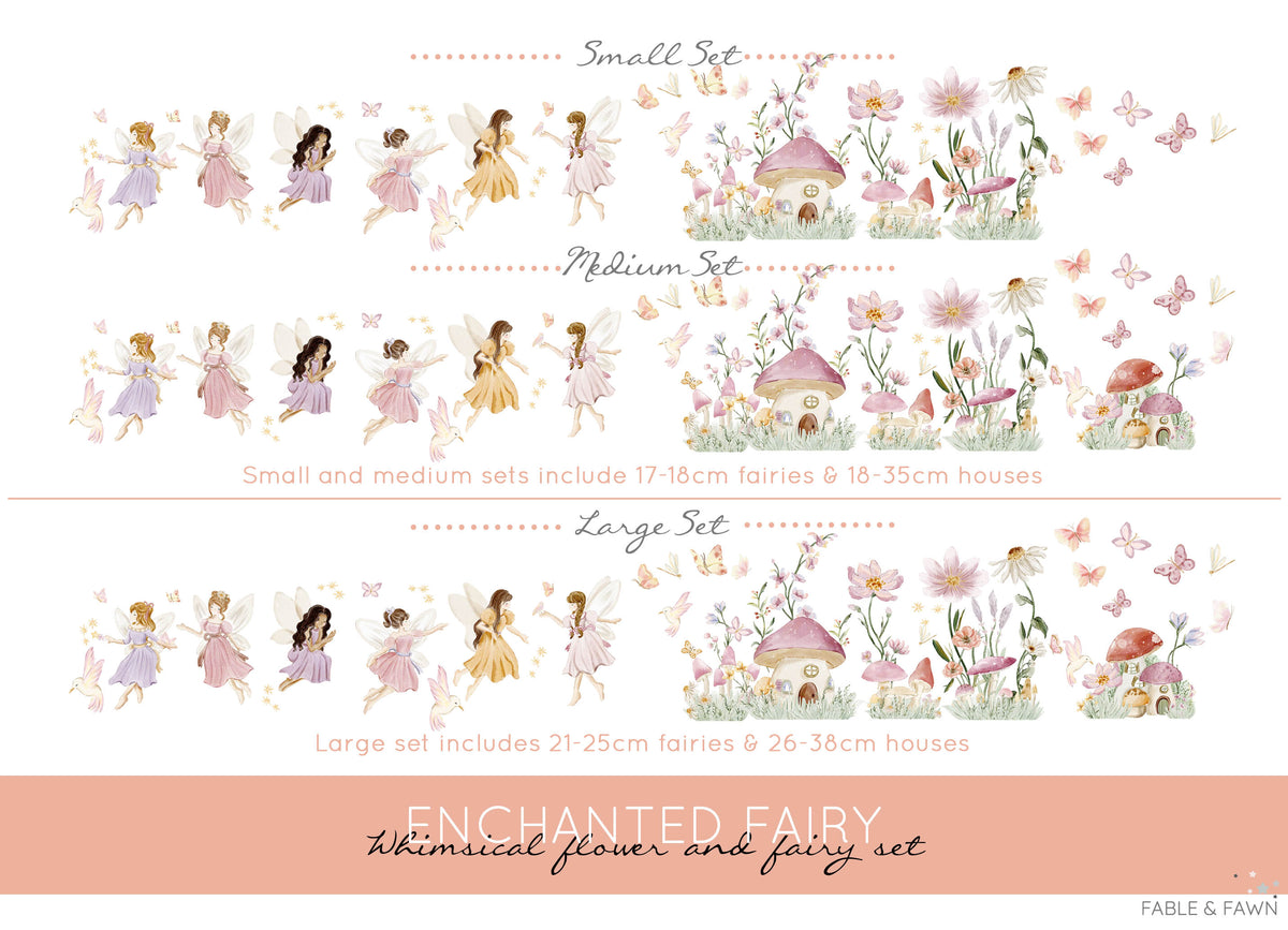 Enchanted Fairy Wall Stickers Garden (Medium) – Fable and Fawn