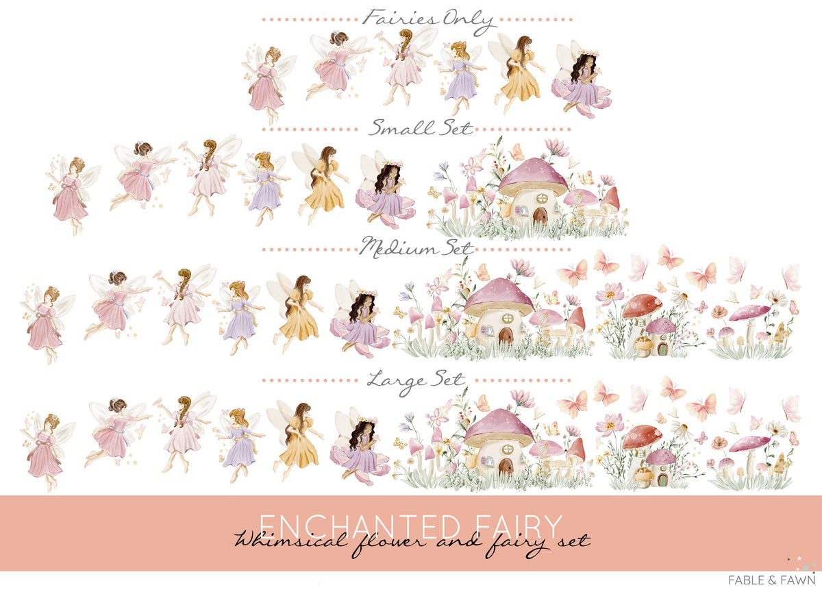 Enchanted Fairy Wall Stickers Garden (Medium) – Fable and Fawn