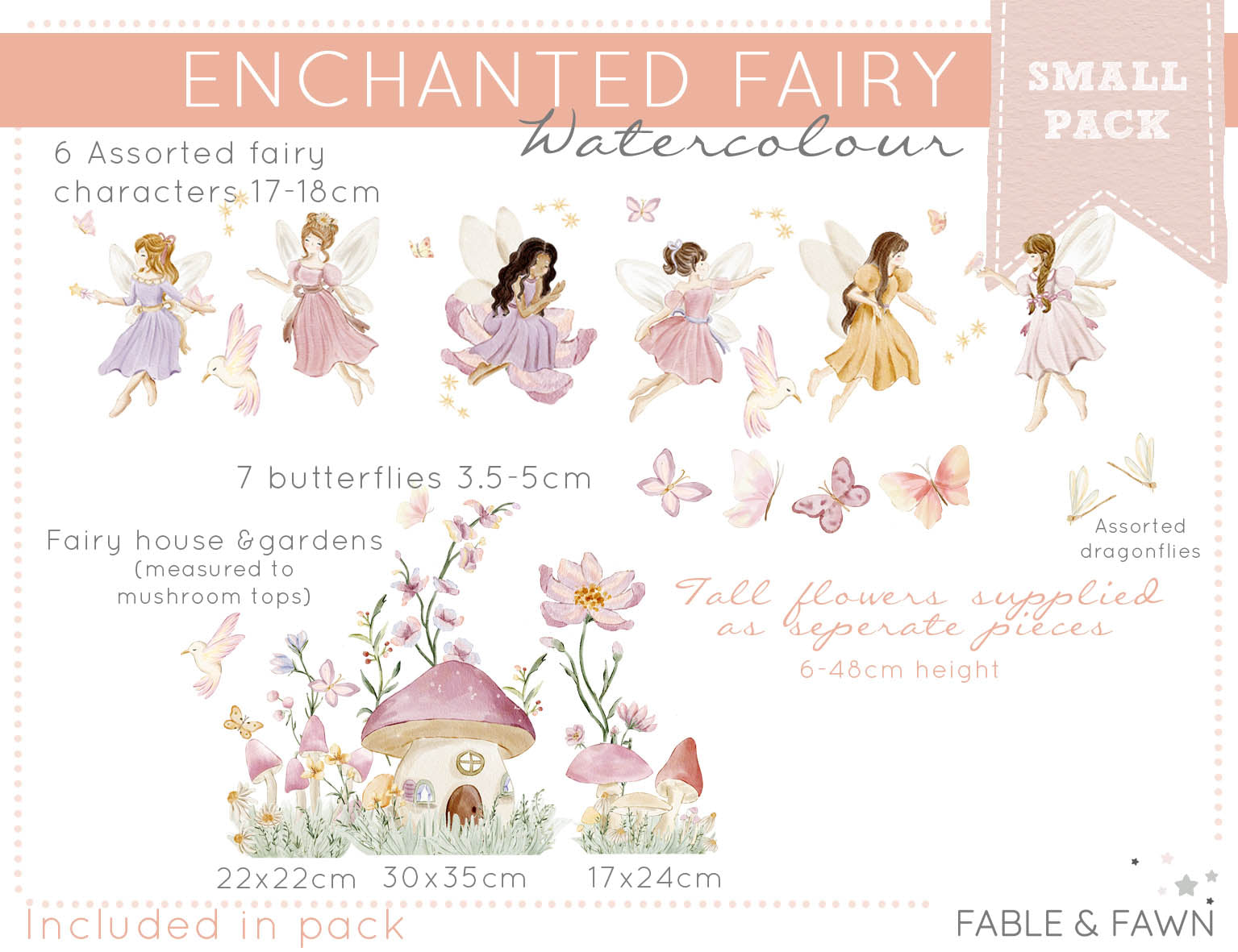 Enchanted Fairy Wall Stickers (Small Set) - Wall Decals - Fable and Fawn