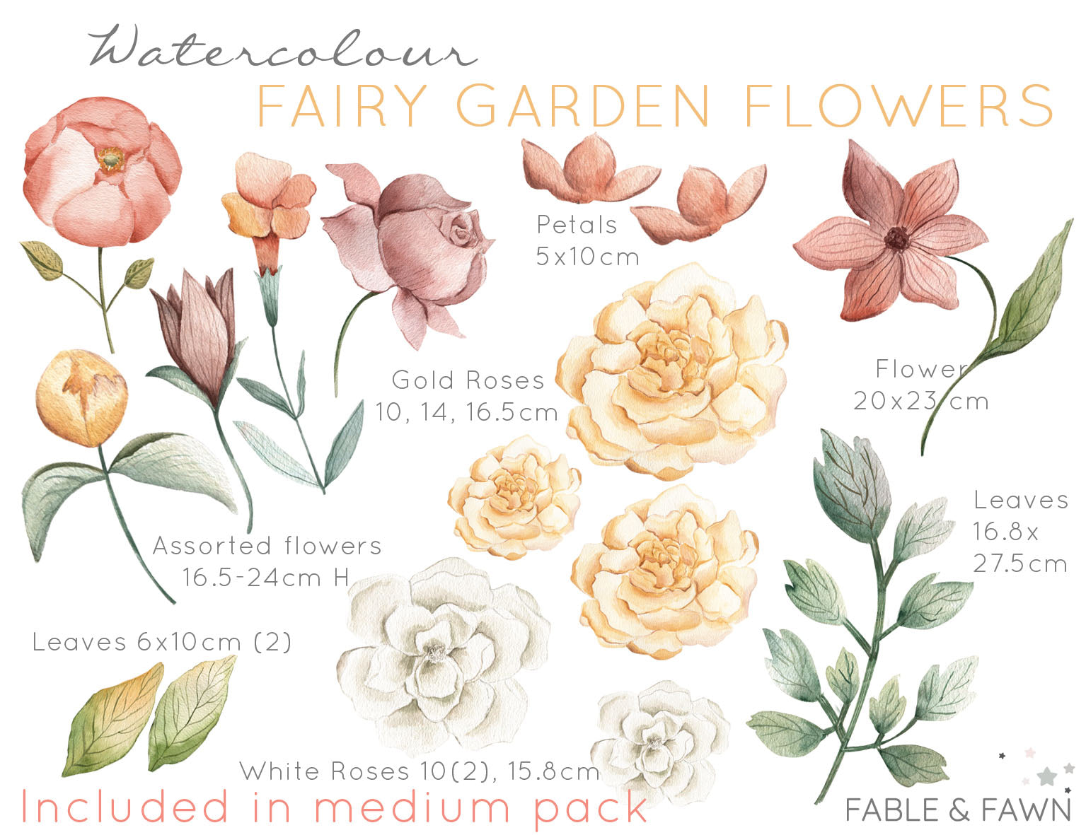 Fairy Garden Flowers - Wall Decals Australia - Fable and Fawn 