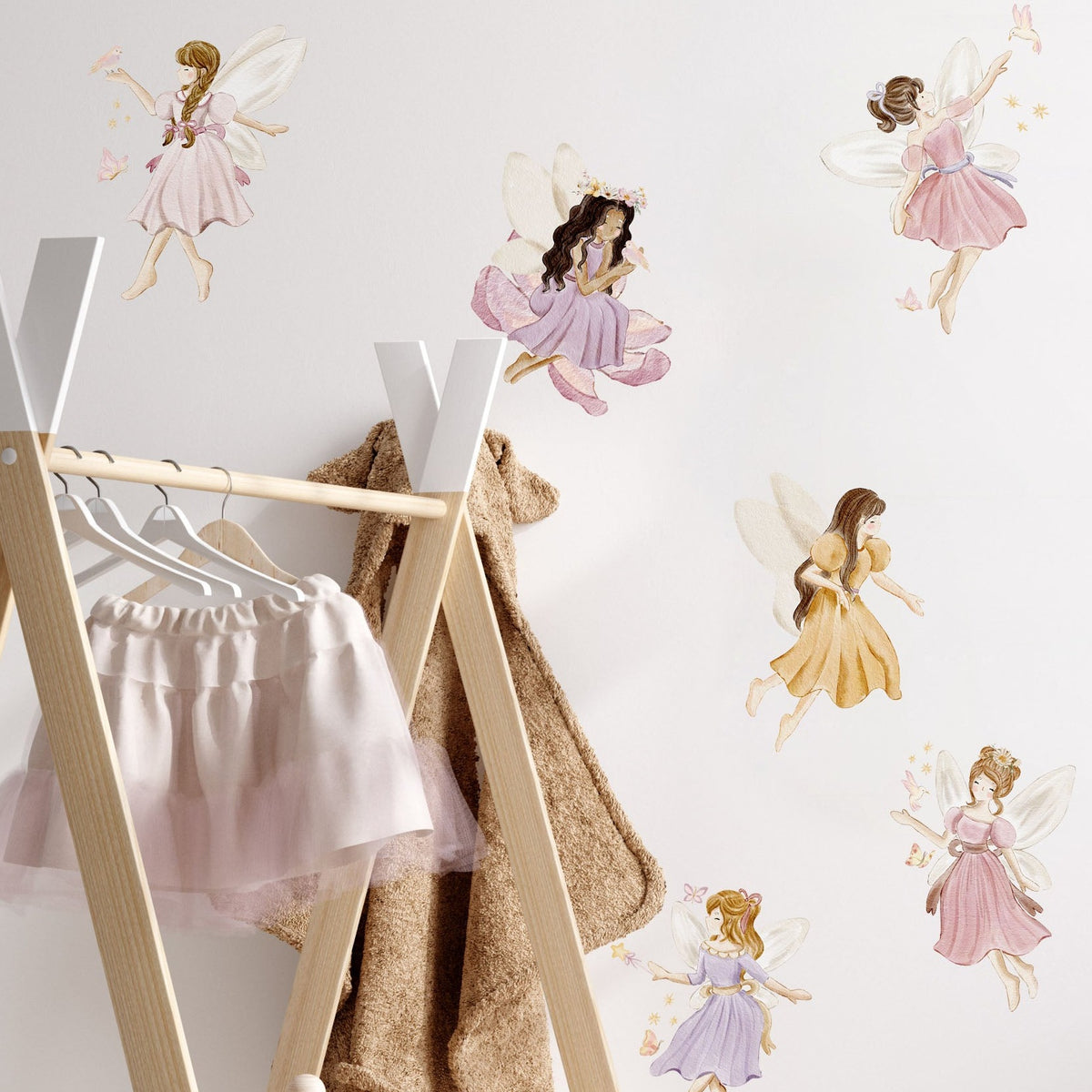 Fairy Wall Stickers: Fairies, Birds, Butterflies & Shimmering Stars ...