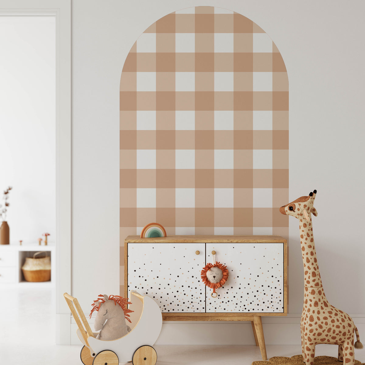 Rust Arch Wall Decal | Gingham