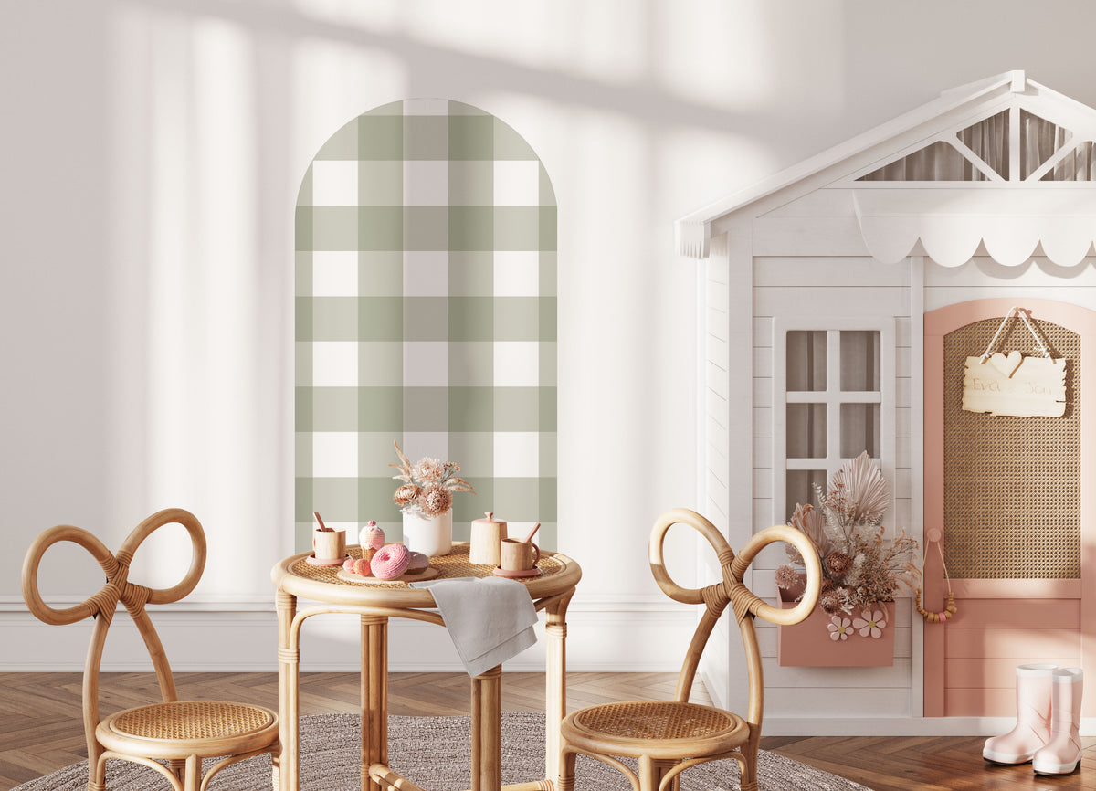 Olive Green Arch Wall Decal | Gingham
