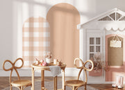 Peach Arch Wall Decal | Gingham