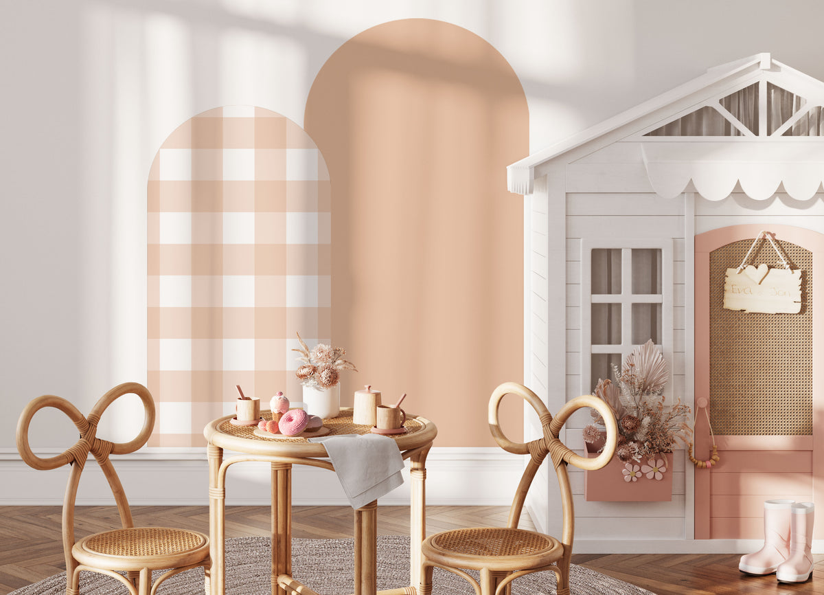 Peach Arch Wall Decal | Gingham