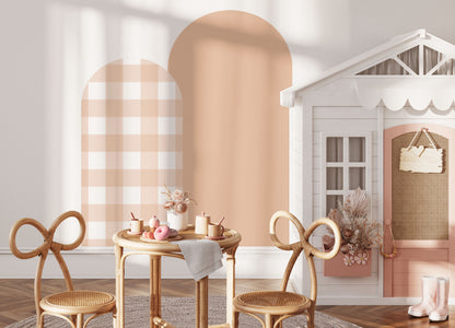 Peach Arch Wall Decal | Gingham