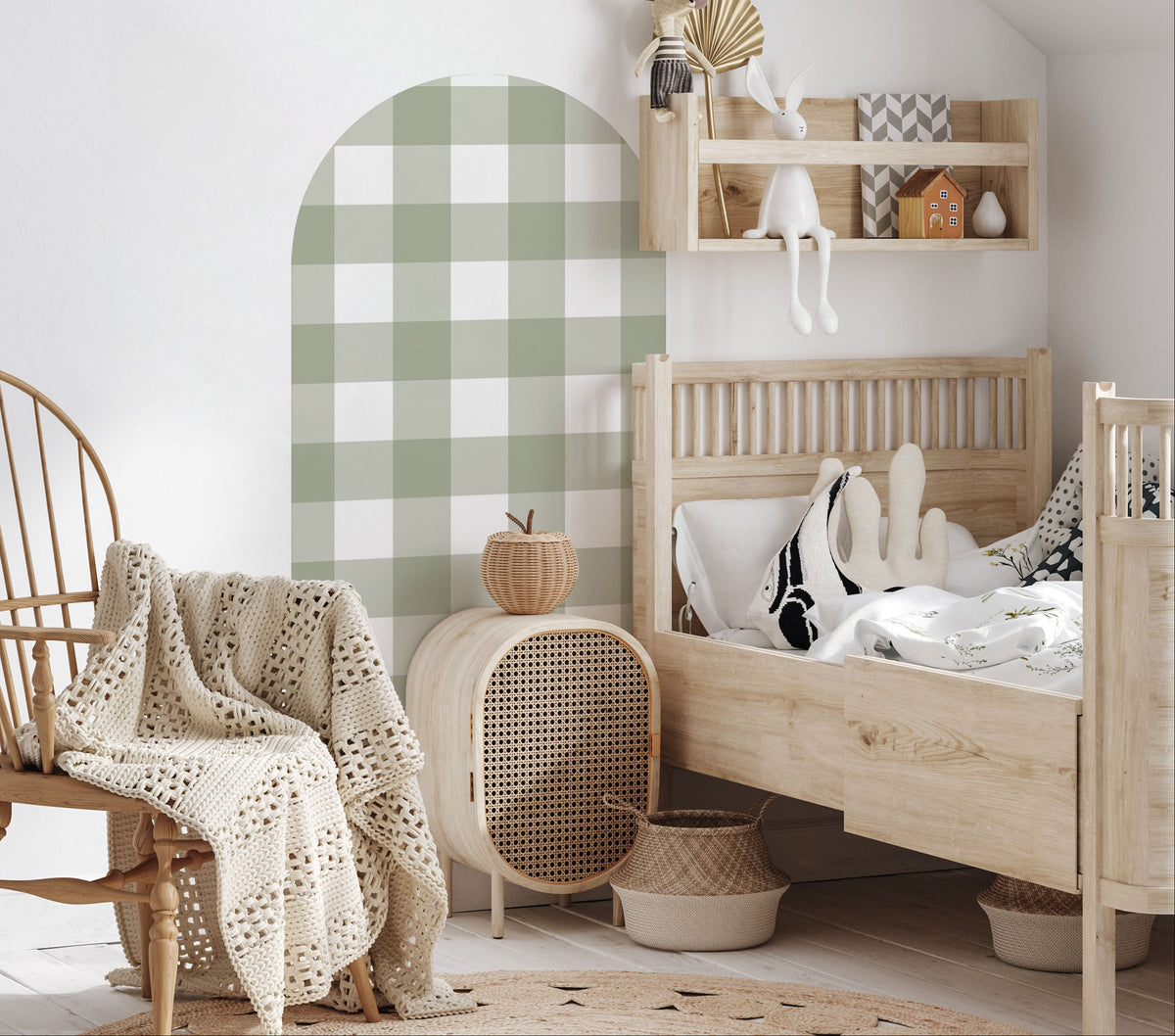 Olive Green Arch Wall Decal | Gingham