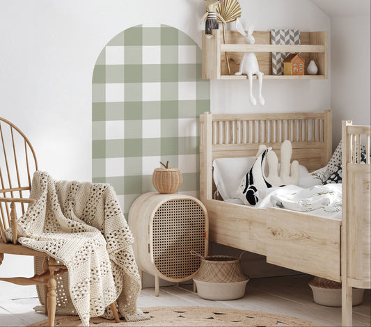 Olive Green Arch Wall Decal | Gingham