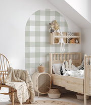 Sage Arch Wall Decal | Gingham