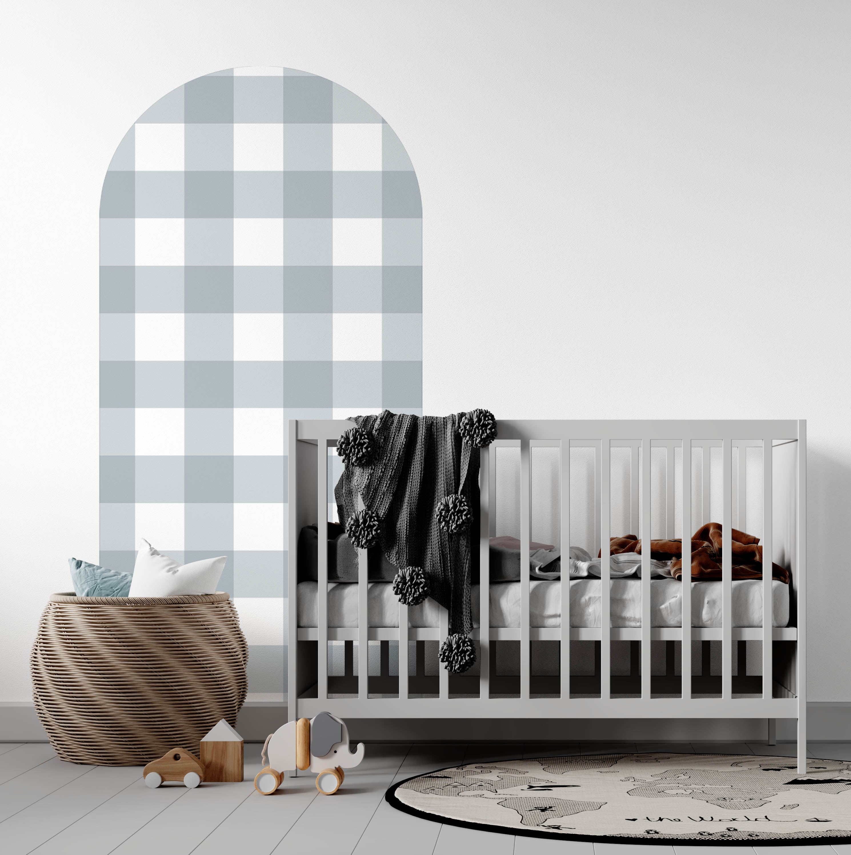 Steel Blue Arch Wall Decal | Gingham