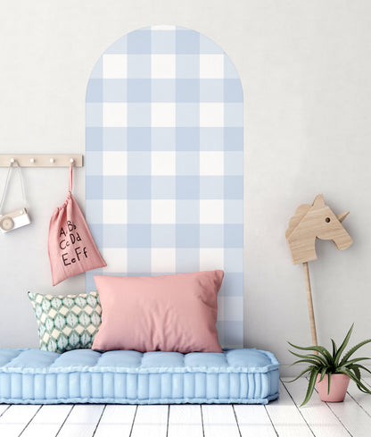 Baby Blue Arch Wall Decal | Gingham