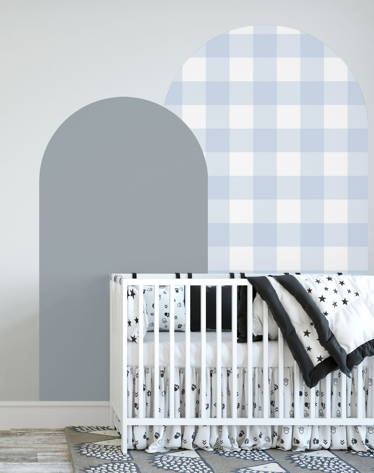Baby Blue Arch Wall Decal | Gingham
