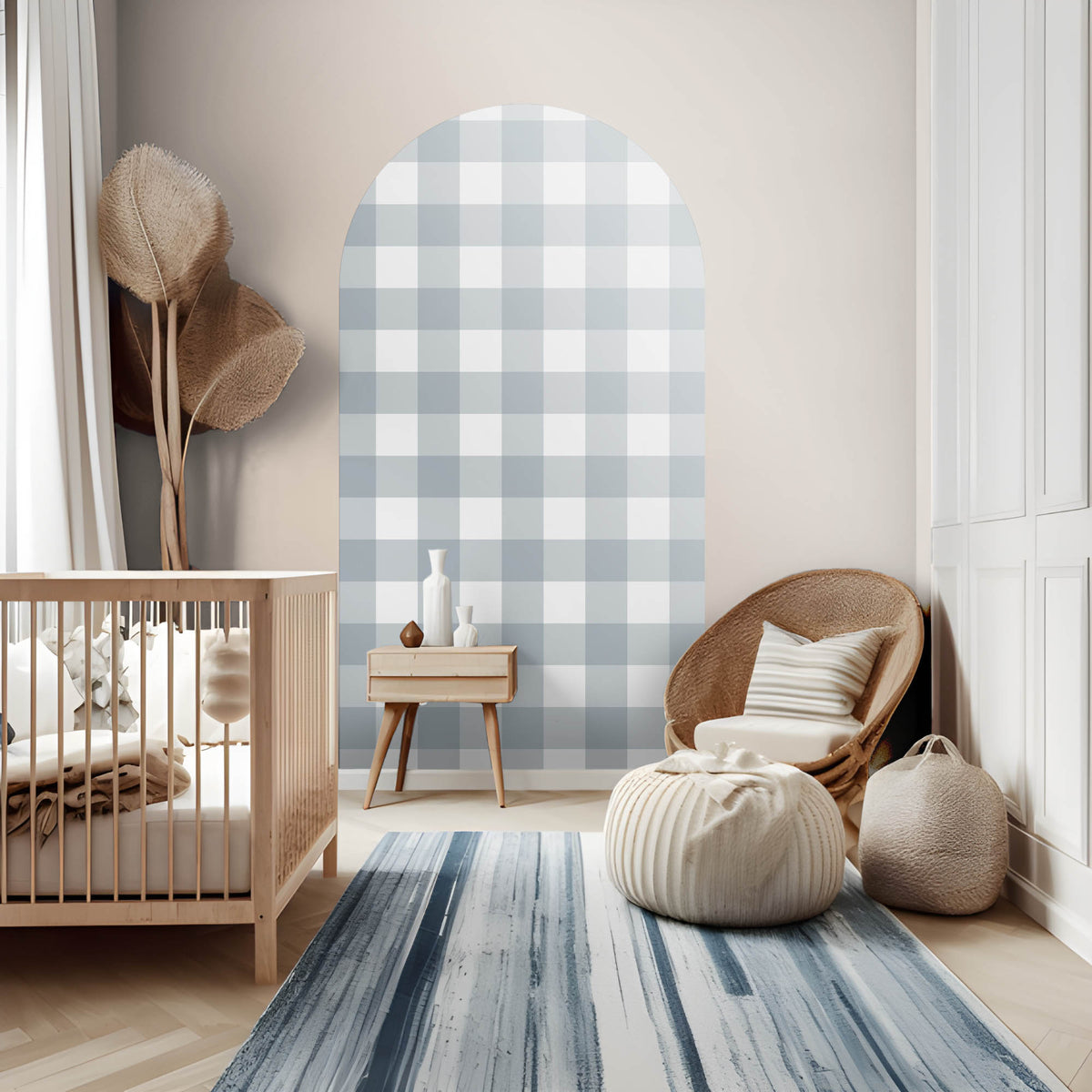 Steel Blue Arch Wall Decal | Gingham