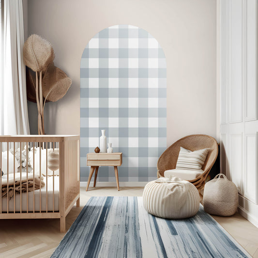 Steel Blue Arch Wall Decal | Gingham