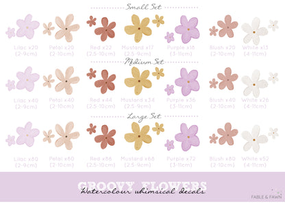 Groovy Flower Wall Decals - Wall Decals Australia - Fable and Fawn 
