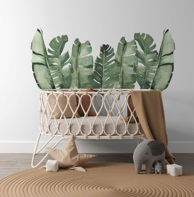 Giant Tropical Leaf Wall Decals - Wall Decals - Fable and Fawn 