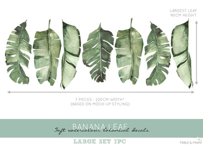 Giant Tropical Leaf Wall Decals - Wall Decals - Fable and Fawn 