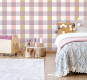 Gingham Wallpaper (Golden Blush) - Wallpaper - Fable and Fawn 