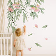 Flowering Gum Tree Wall Decal Set (Pink)