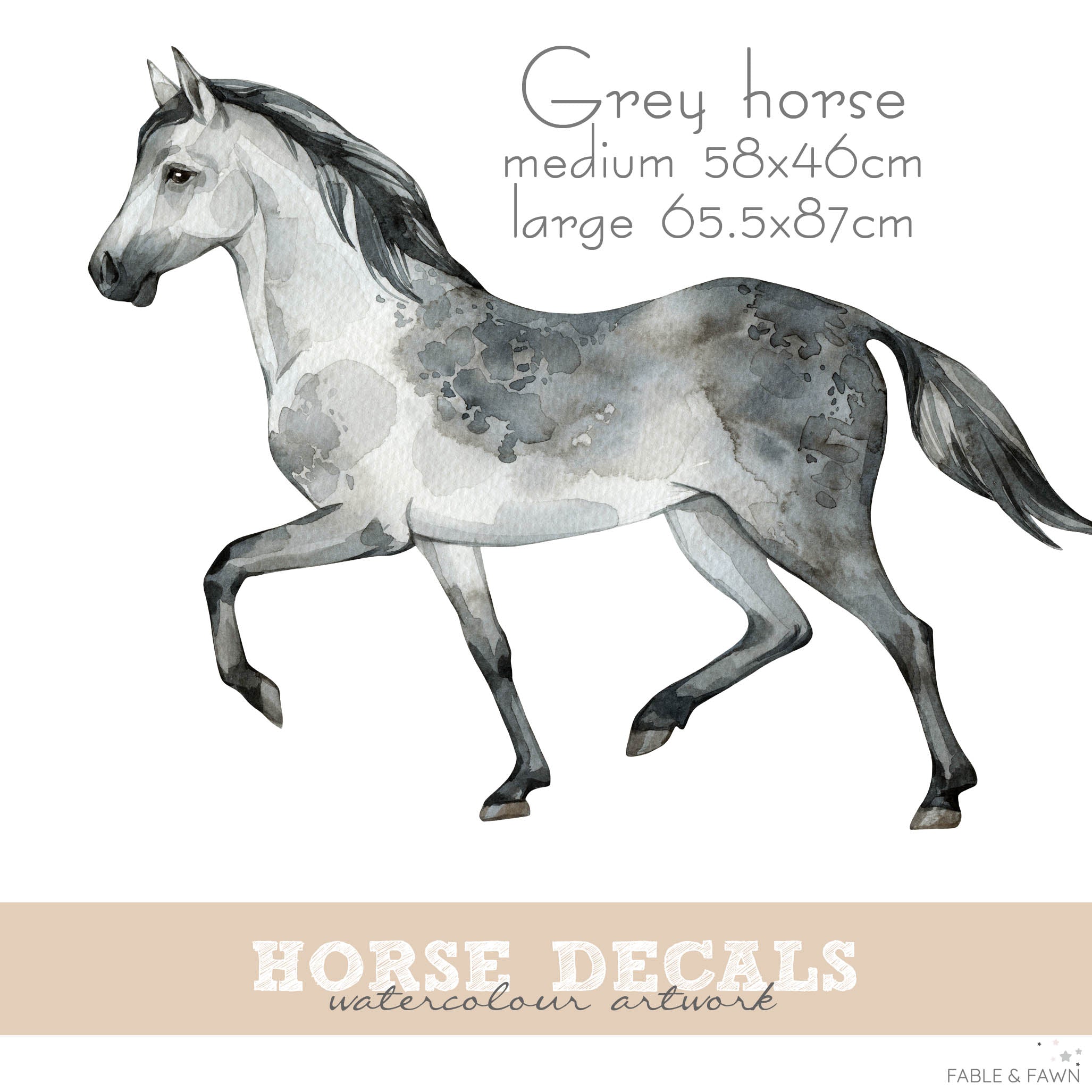 Horse Wall Decal – Grey Horse